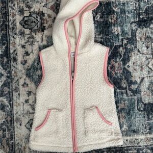 2/$10- Old Navy Sherpa Vest with Pink Accents